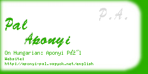 pal aponyi business card